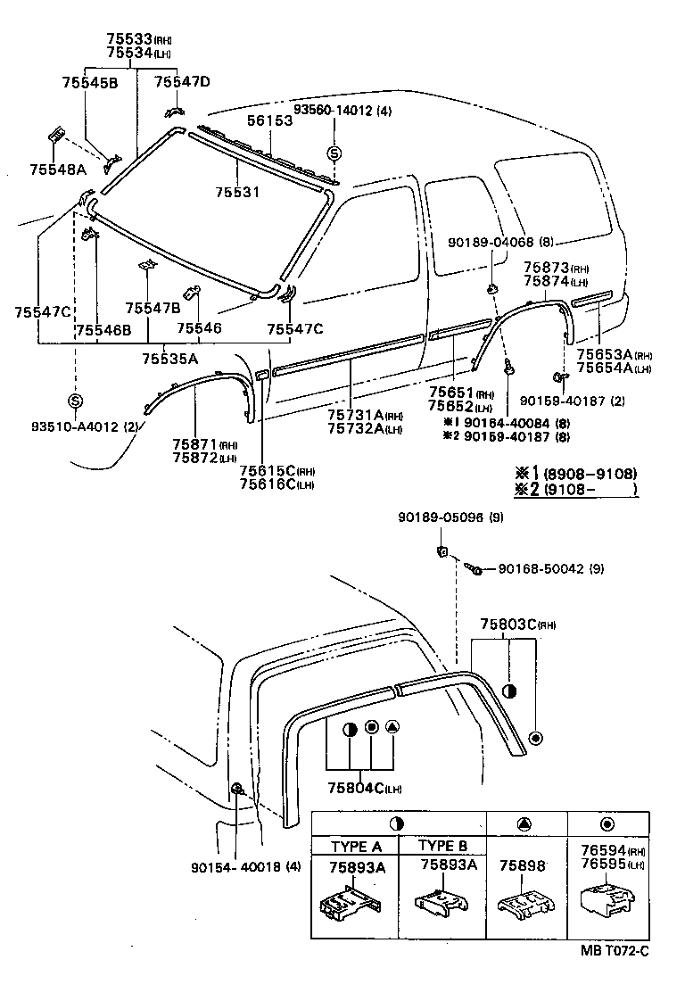 75652-89113 MOULDING, QUARTER, OUTSIDE LH product image