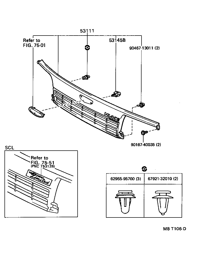 53100-95J18 GRILLE, RADIATOR product image