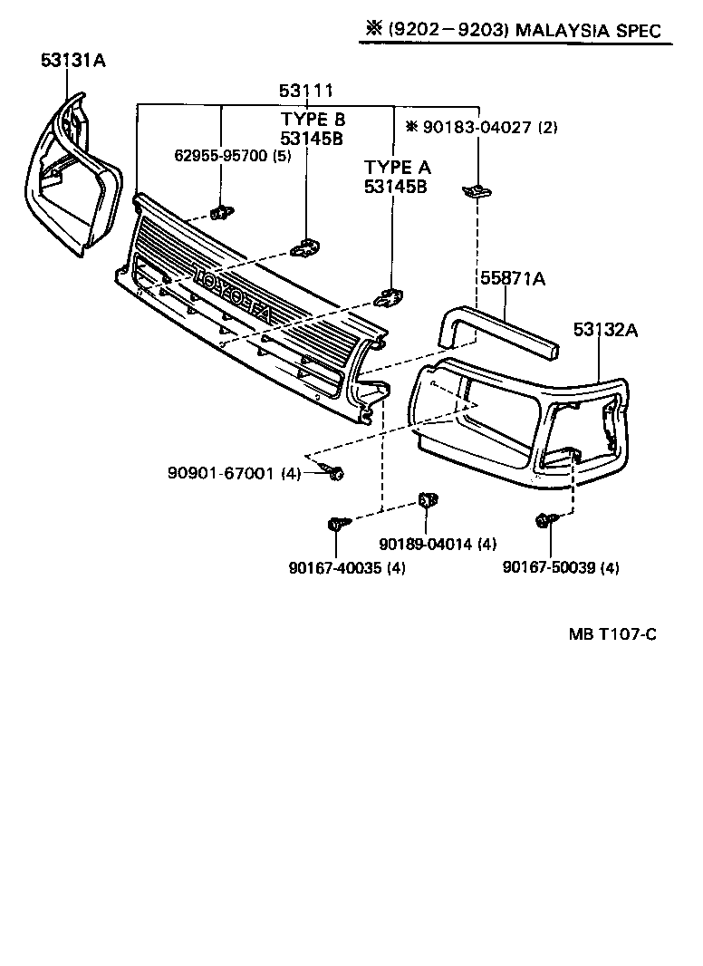 53100-26100 GRILLE, RADIATOR product image
