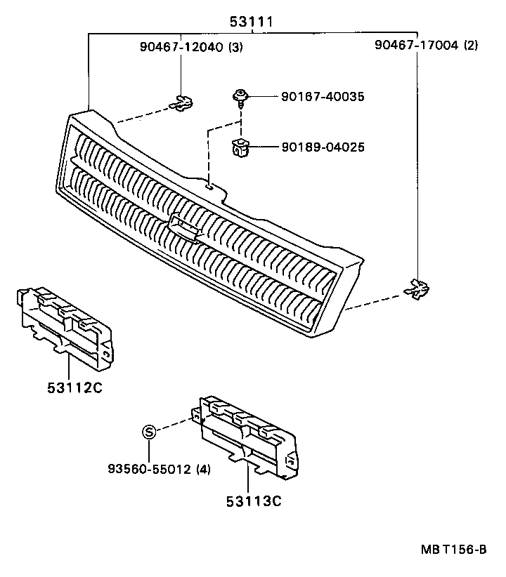 53101-20390 GRILLE, RADIATOR product image