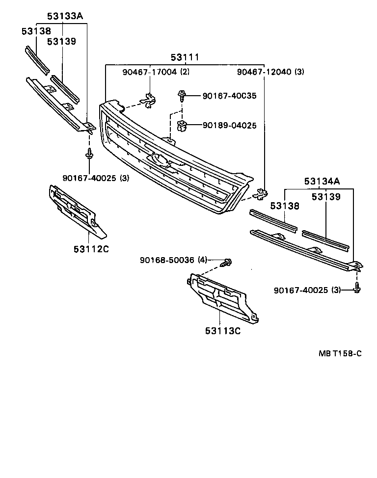 53101-20380 GRILLE, RADIATOR product image