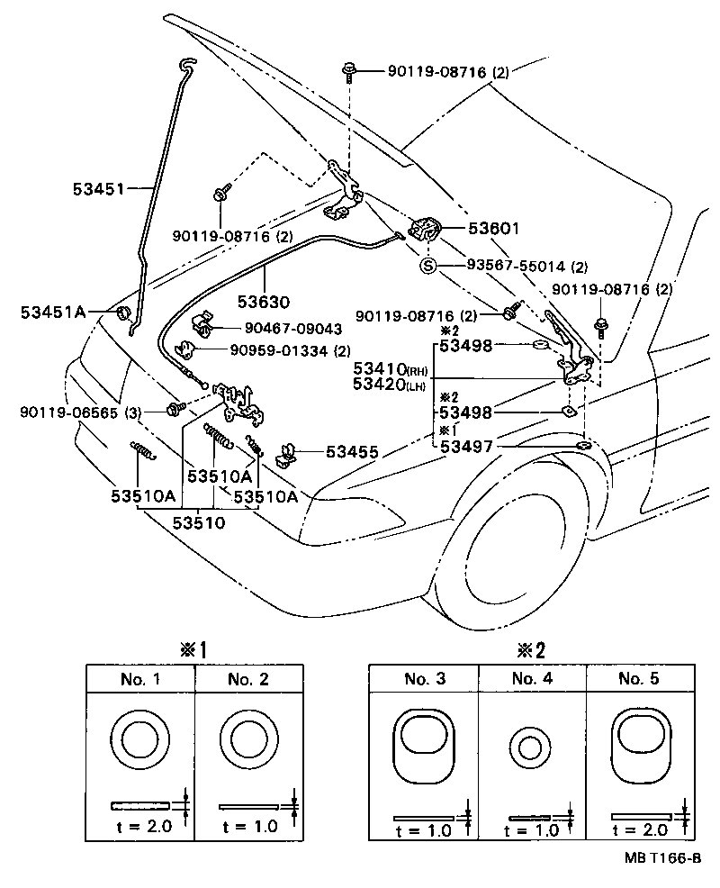 53451-20110 ROD, HOOD SUPPORT product image