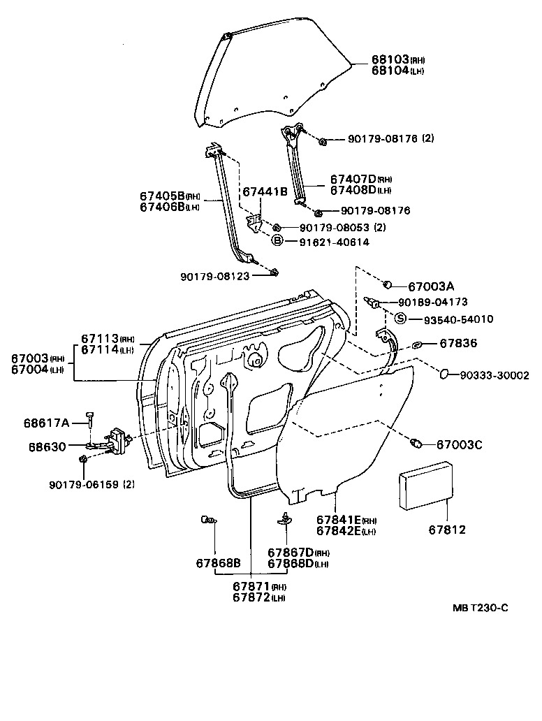 67004-20650 PANEL SUB-ASSY, REAR DOOR, LH product image