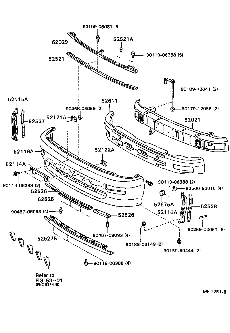 Toyota 52611-20110 ABSORBER, FRONT BUMPER ENERGY