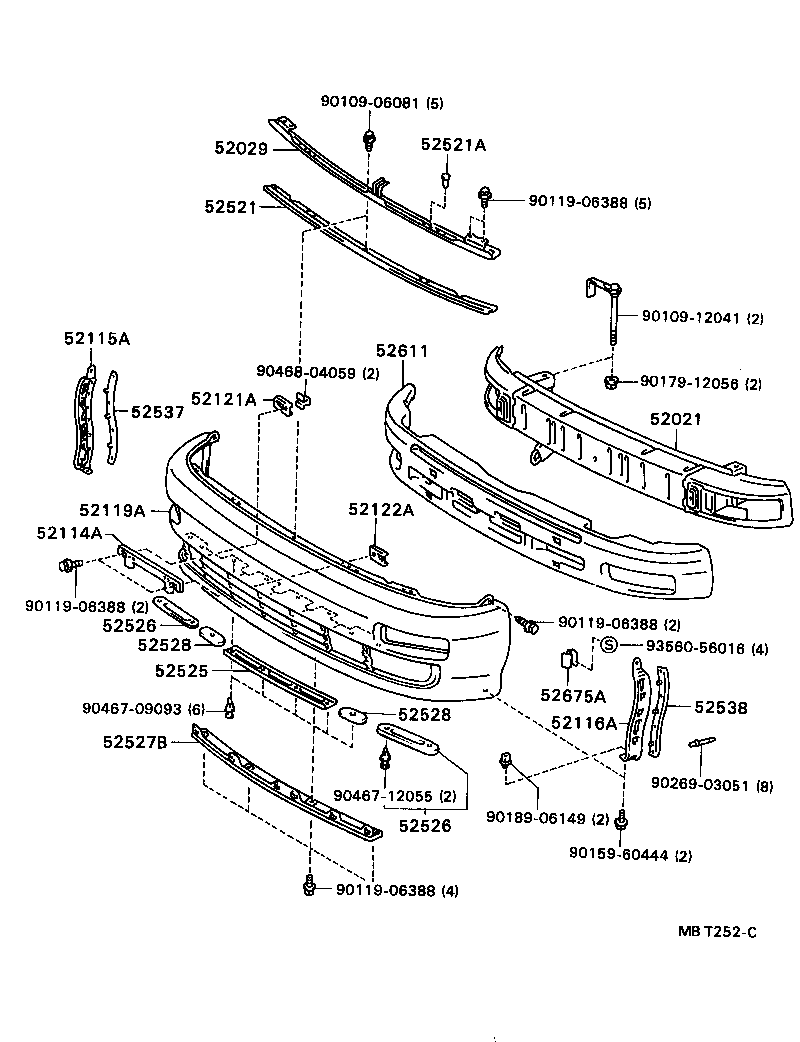 52114-20090 BRACKET, FRONT BUMPER EXTENSION MOUNTING product image