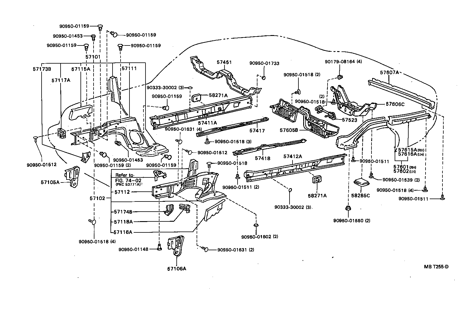 57105-20070 PLATE SUB-ASSY, FRONT SIDE MEMBER, RH product image