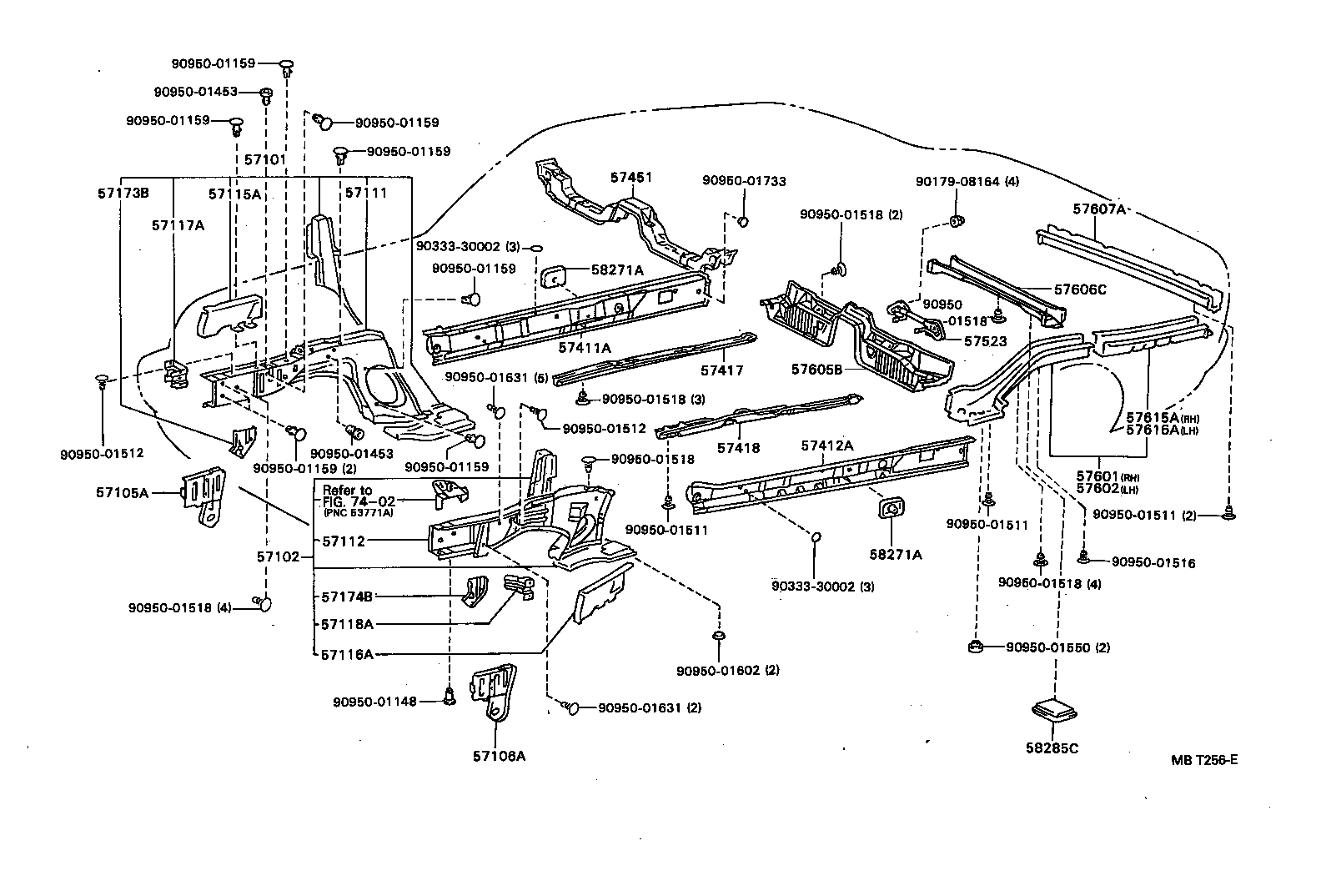 57105-20070 PLATE SUB-ASSY, FRONT SIDE MEMBER, RH product image