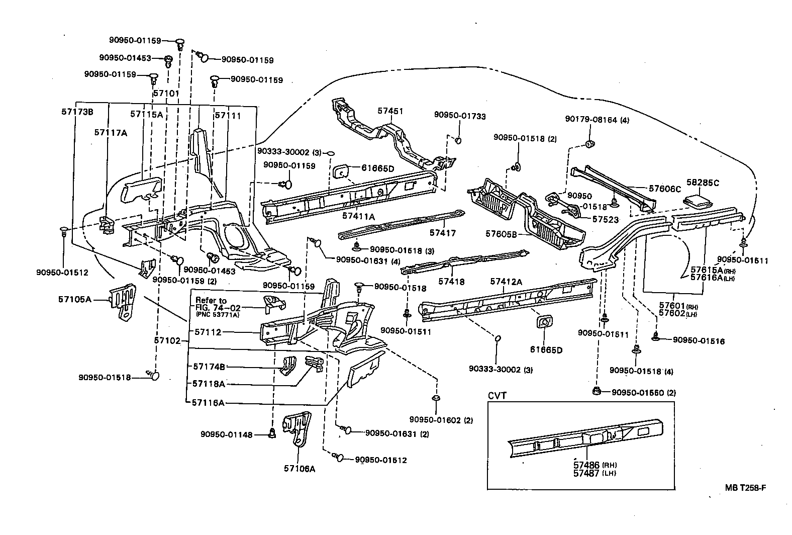 57602-20340 MEMBER SUB-ASSY, REAR FLOOR SIDE, LH product image