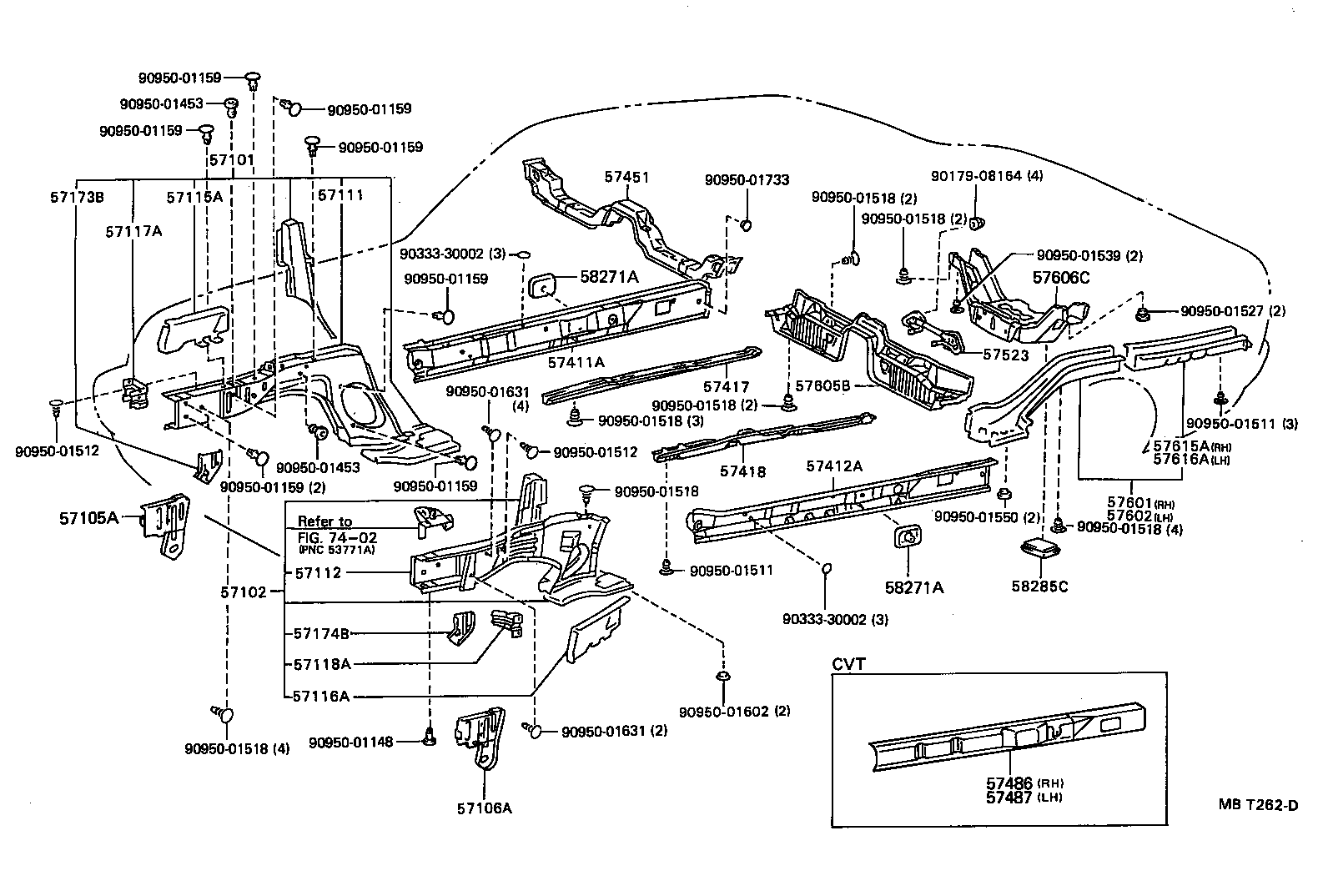 Toyota 57115-20140 PLATE, FRONT SIDE MEMBER, OUTER RH