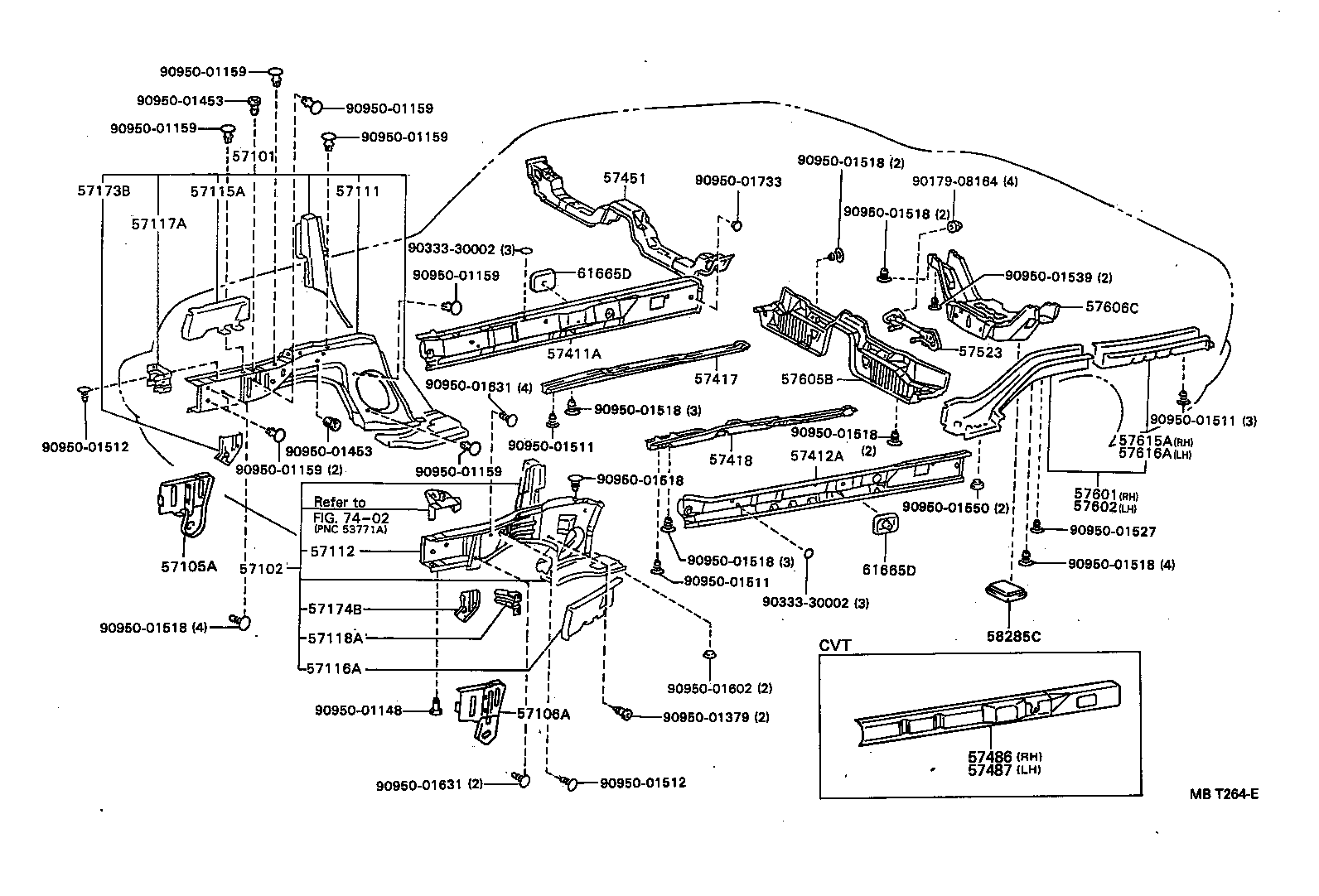 57105-20080 PLATE SUB-ASSY, FRONT SIDE MEMBER, RH product image