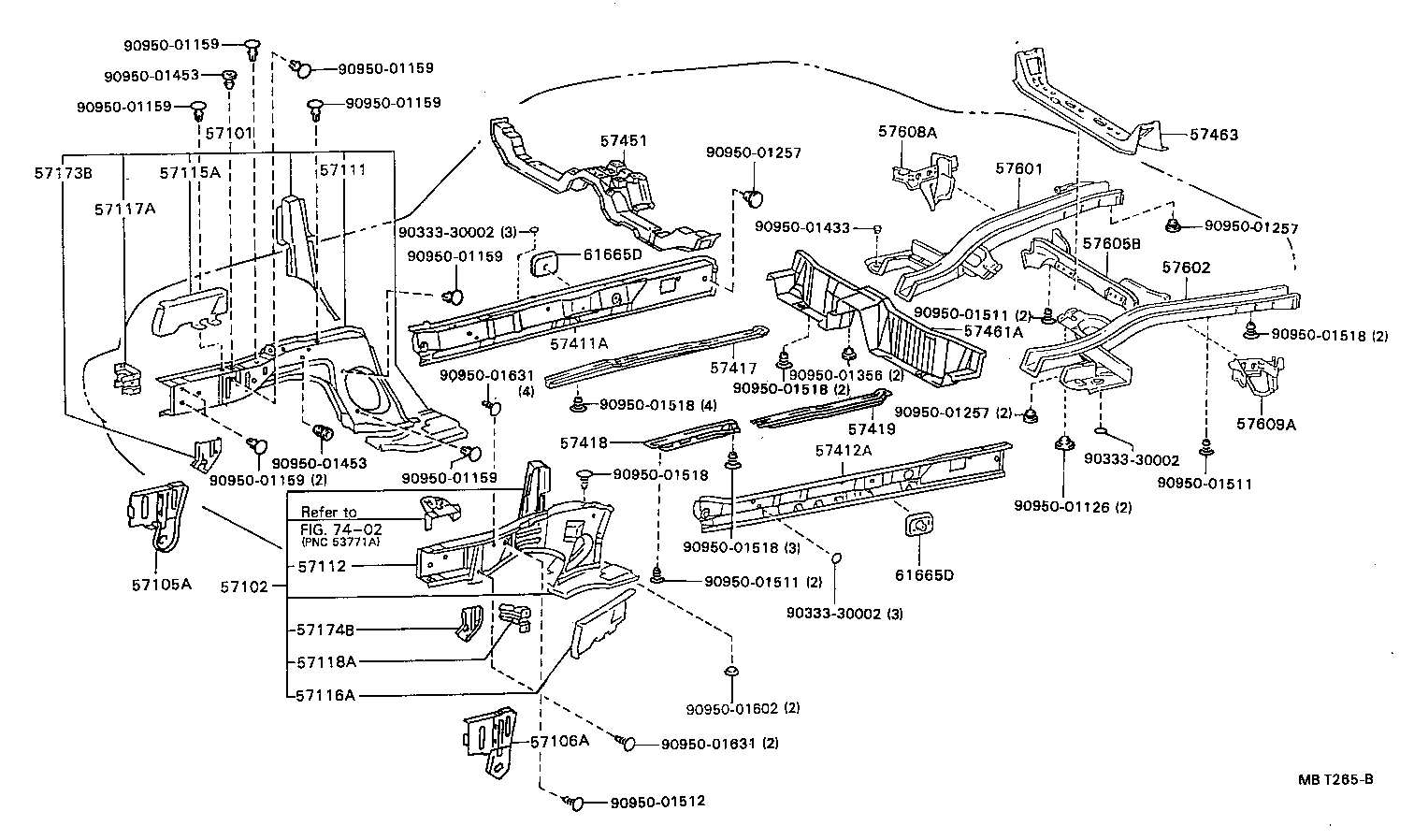 57105-20080 PLATE SUB-ASSY, FRONT SIDE MEMBER, RH product image