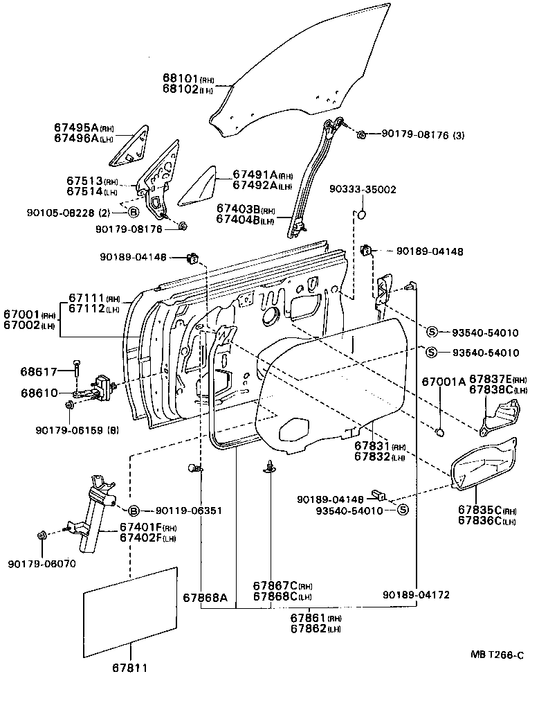 67404-20070 GUIDE SUB-ASSY, FRONT DOOR WINDOW, REAR LH product image