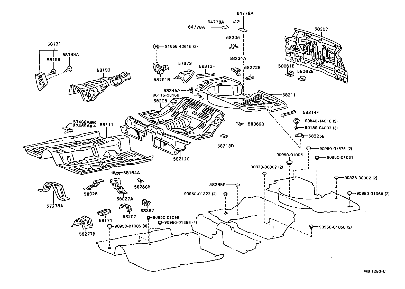 58311-20300 PAN, REAR FLOOR product image