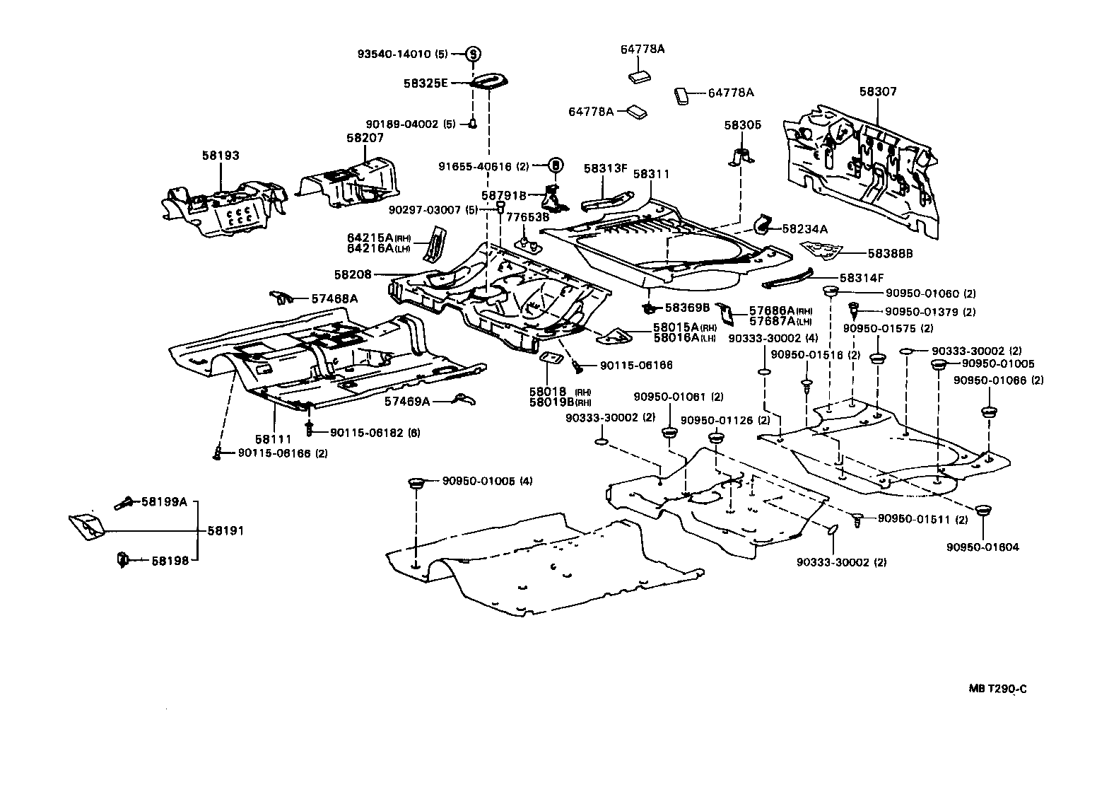 58019-20010 REINFORCEMENT SUB-ASSY, BELT ANCHOR, NO.4 LH product image
