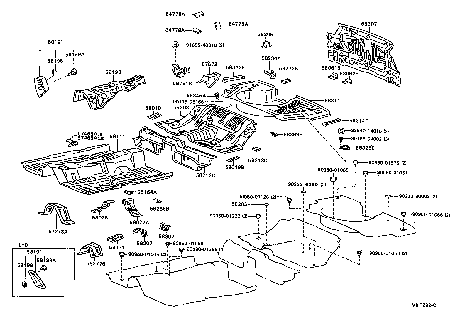 58019-20010 REINFORCEMENT SUB-ASSY, BELT ANCHOR, NO.4 LH product image