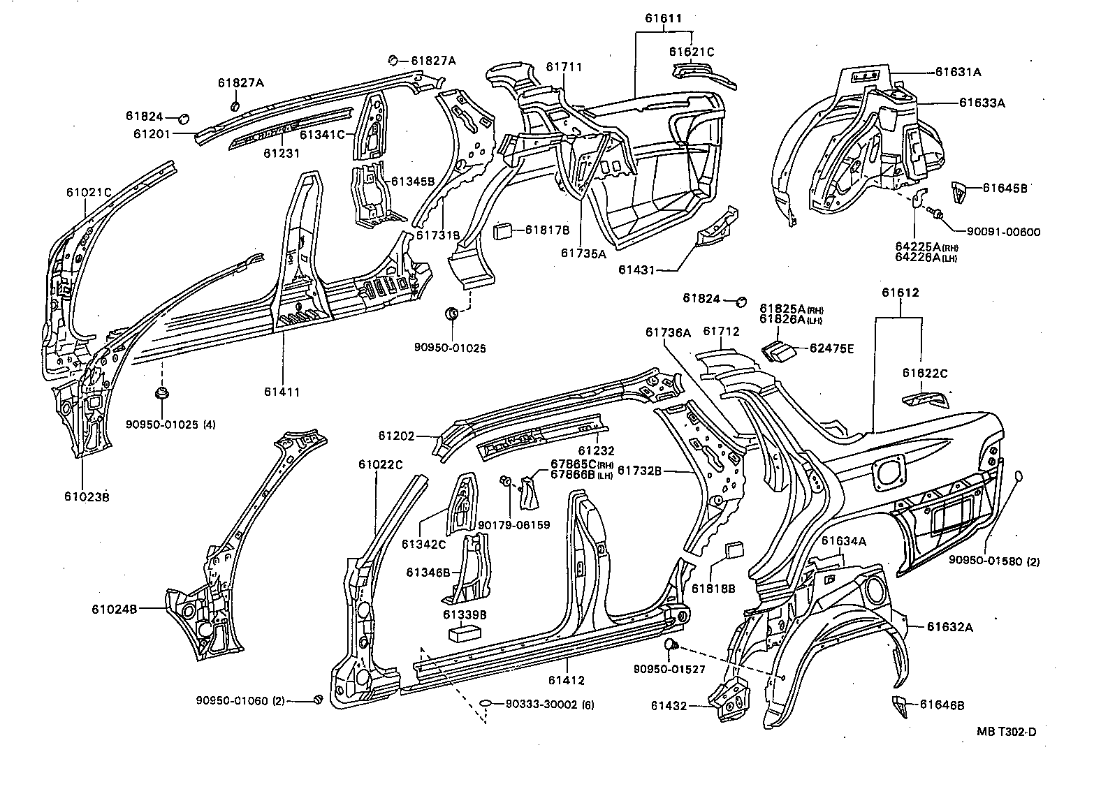 61201-20100 RAIL SUB-ASSY, ROOF SIDE, RH product image