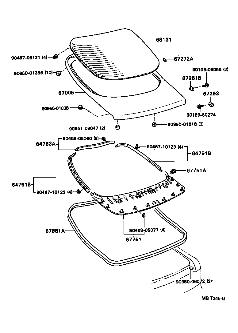 Toyota 67005-2B040 PANEL SUB-ASSY, BACK DOOR