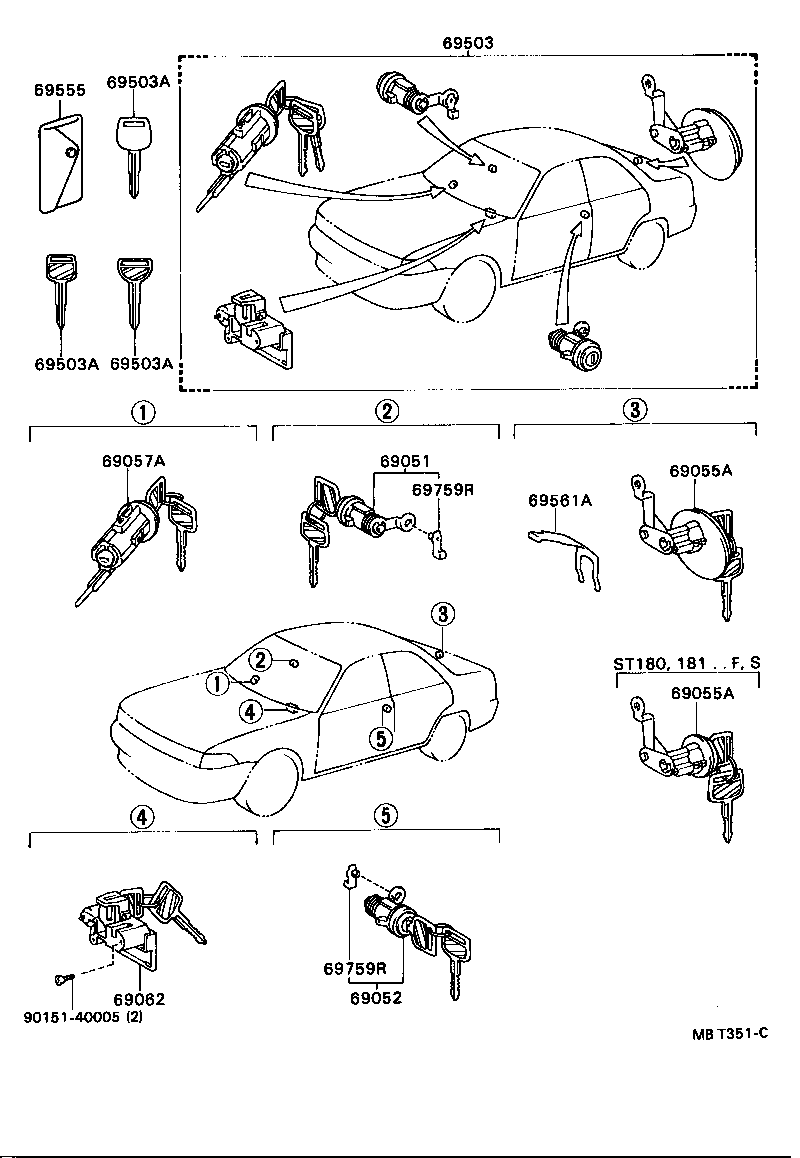 69005-2B140 CYLINDER SET, LOCK product image