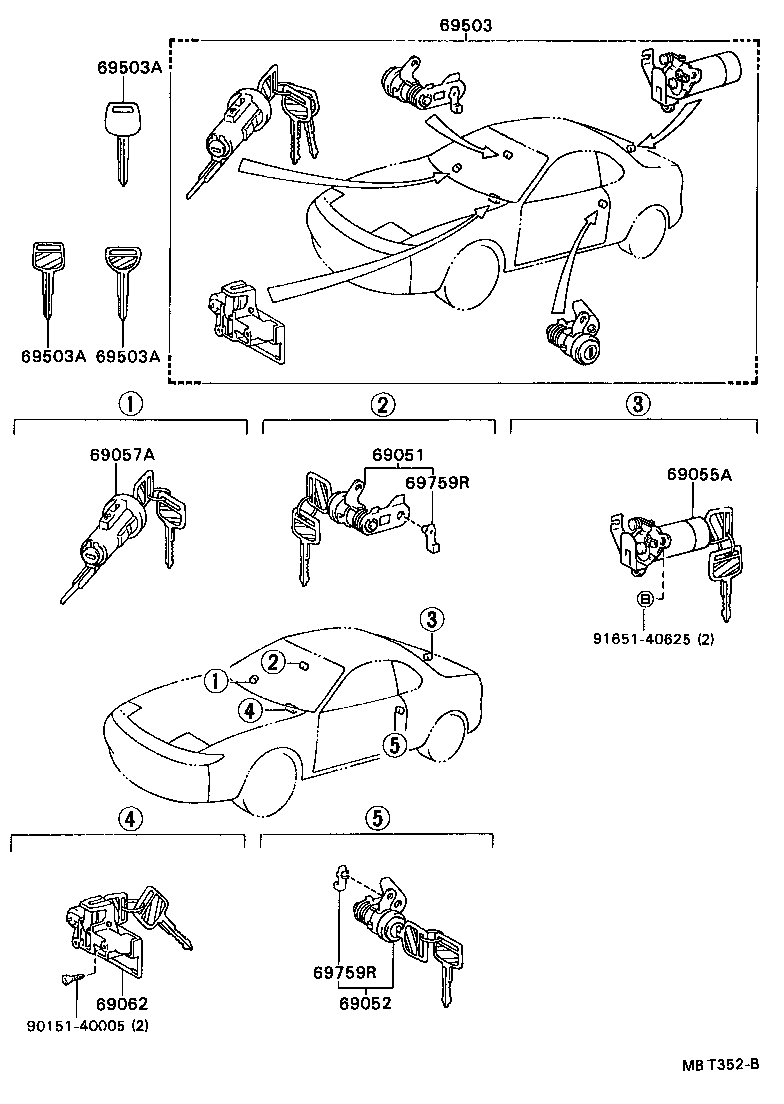 69005-20890 CYLINDER SET, LOCK product image