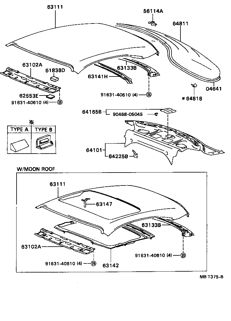 63111-20440 PANEL, ROOF product image