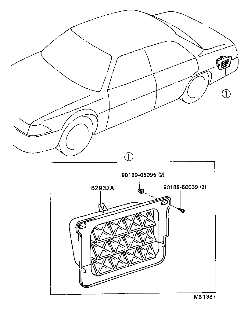 62940-20040 DUCT, QUARTER VENT, LH product image