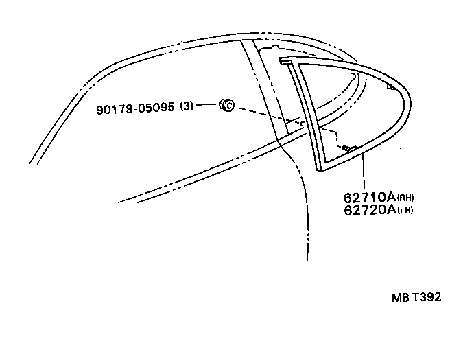 69804-20210 REGULATOR SUB-ASSY, QUARTER WINDOW, LH product image