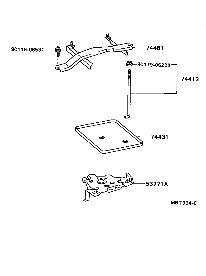 Toyota 74404-20370 CLAMP, BATTERY HOLD DOWN