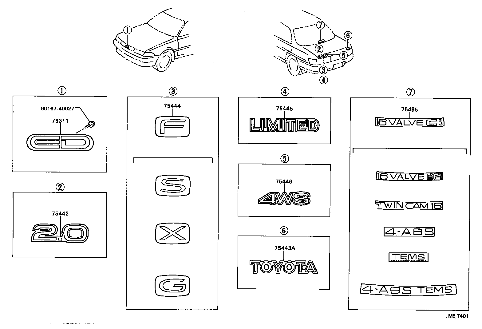 75445-20180 PLATE, LUGGAGE COMPARTMENT DOOR NAME, NO.5 product image