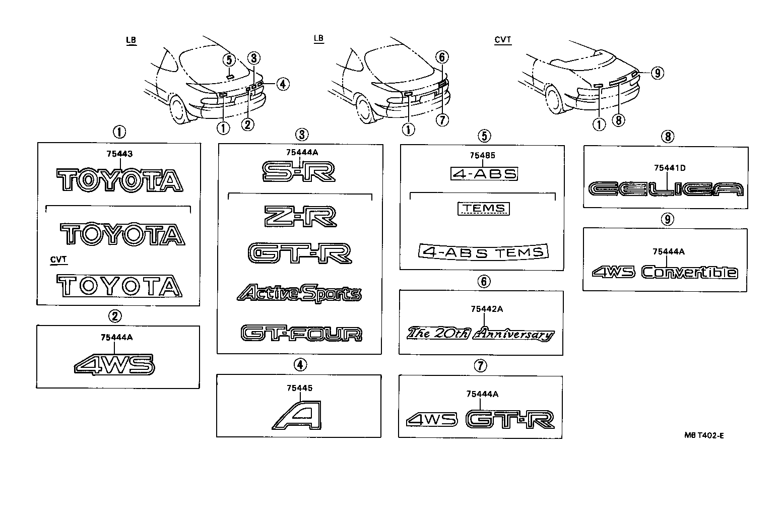 75443-20480 PLATE, BACK DOOR NAME, NO.3 product image