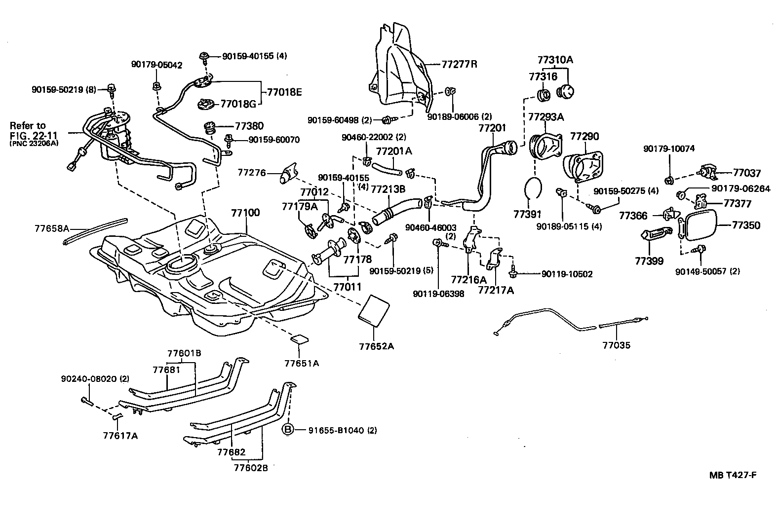 Toyota 77001-20936 TANK ASSY, FUEL