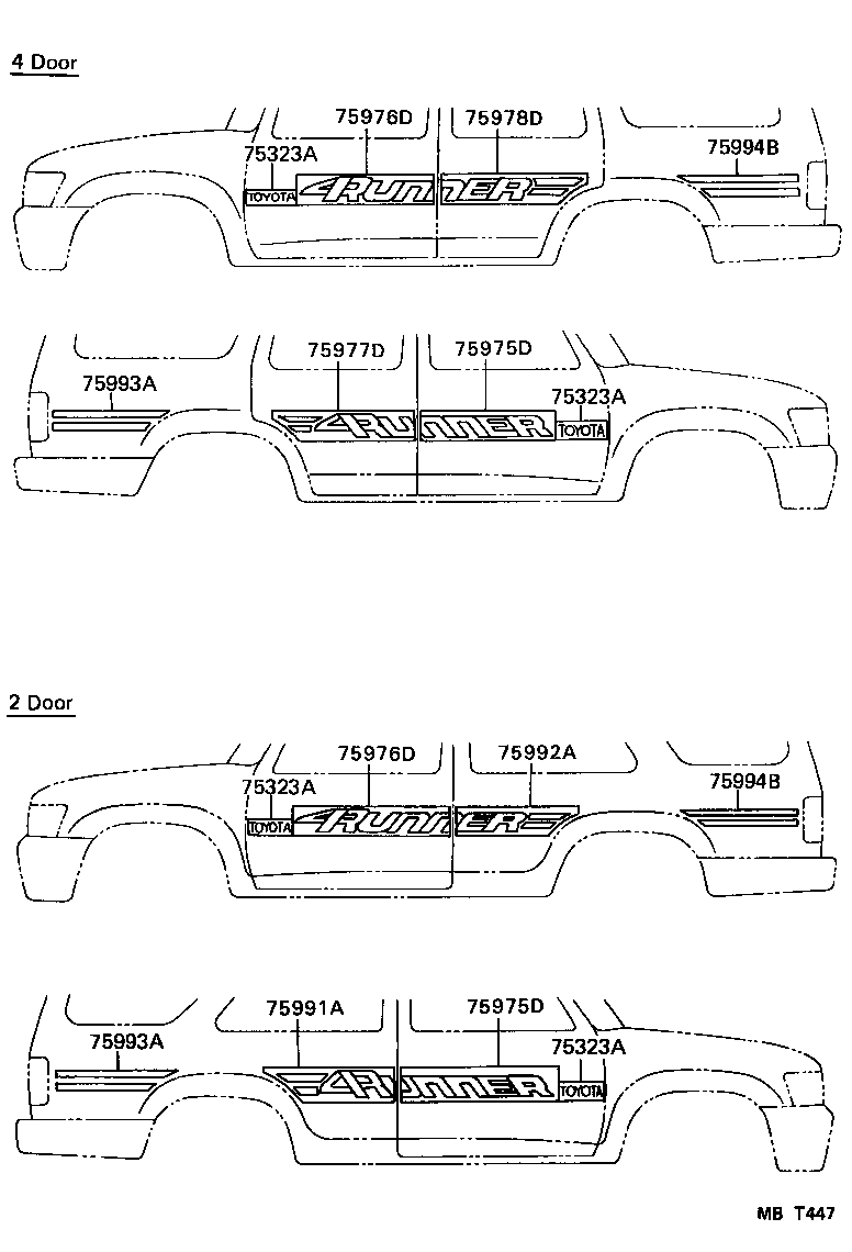 75985-35340 STRIPE, FRONT DOOR OUTSIDE, FRONT RH product image