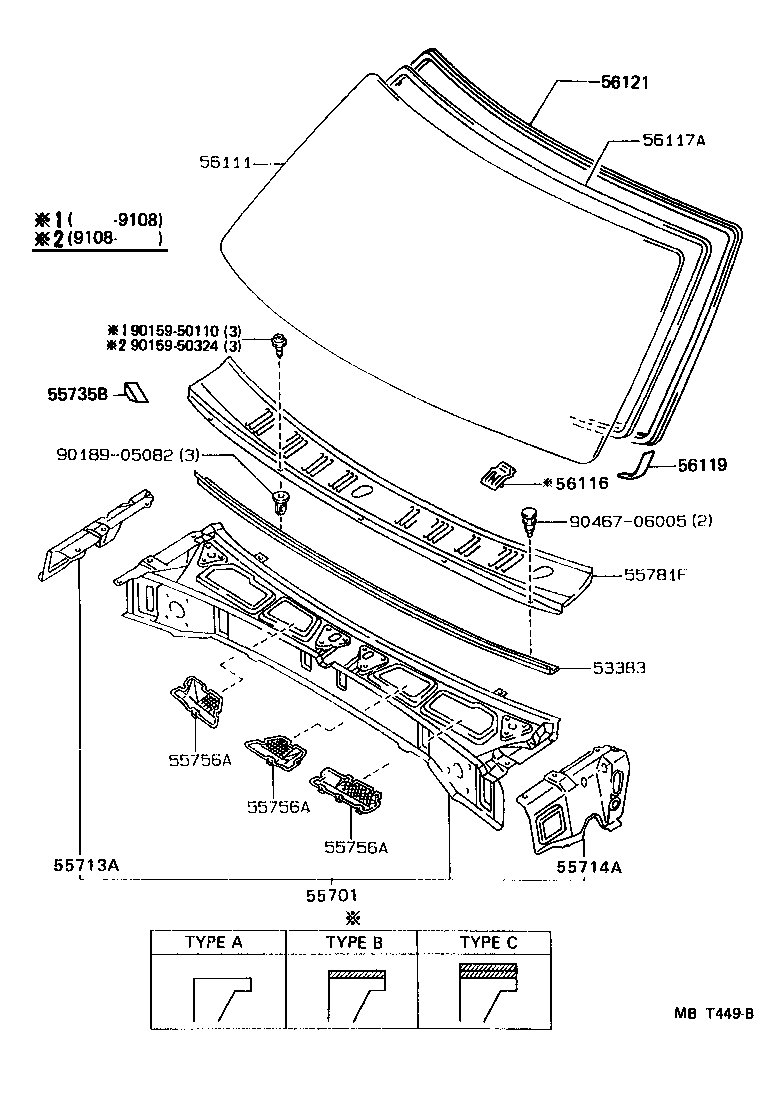 Toyota 56119-35010 SEAL, WINDSHIELD GLASS