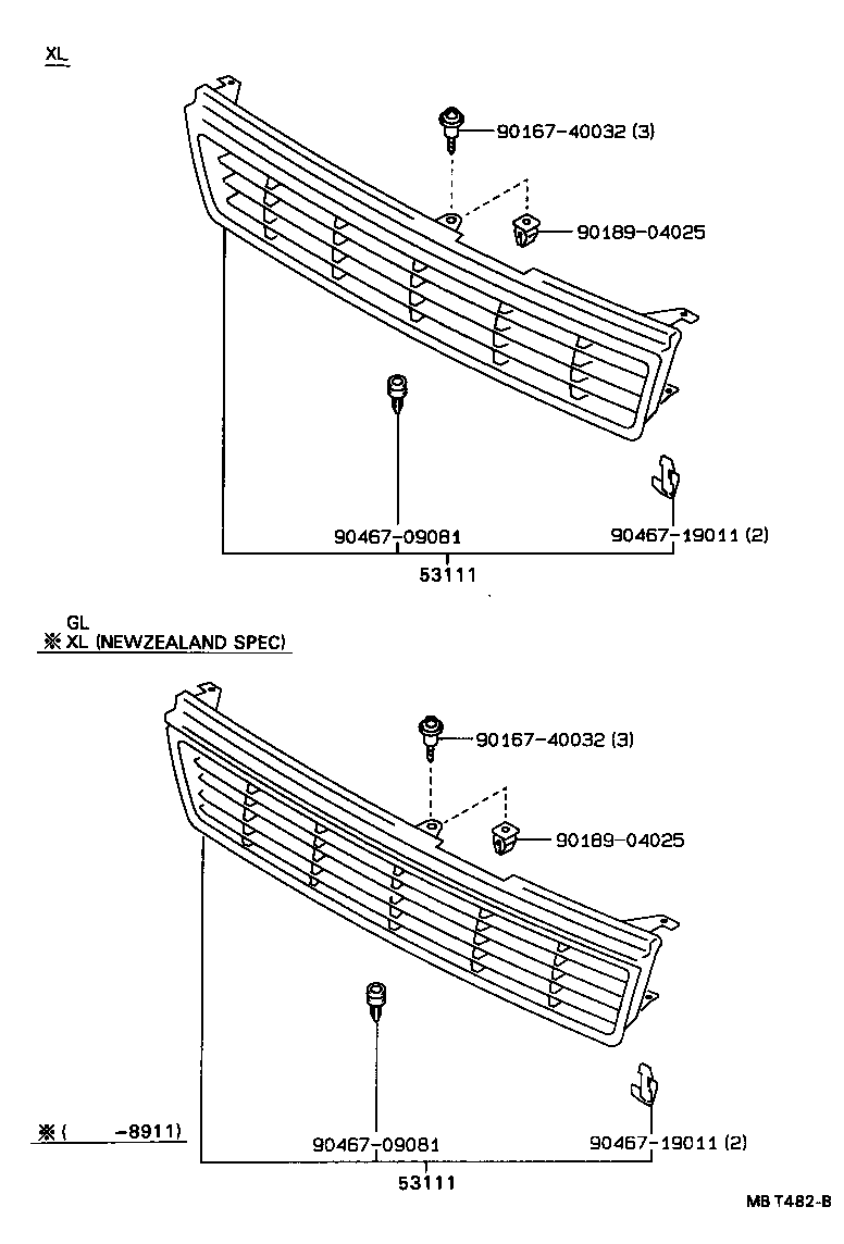 53101-20280 GRILLE, RADIATOR product image