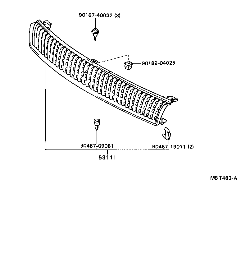 53101-20280 GRILLE, RADIATOR product image