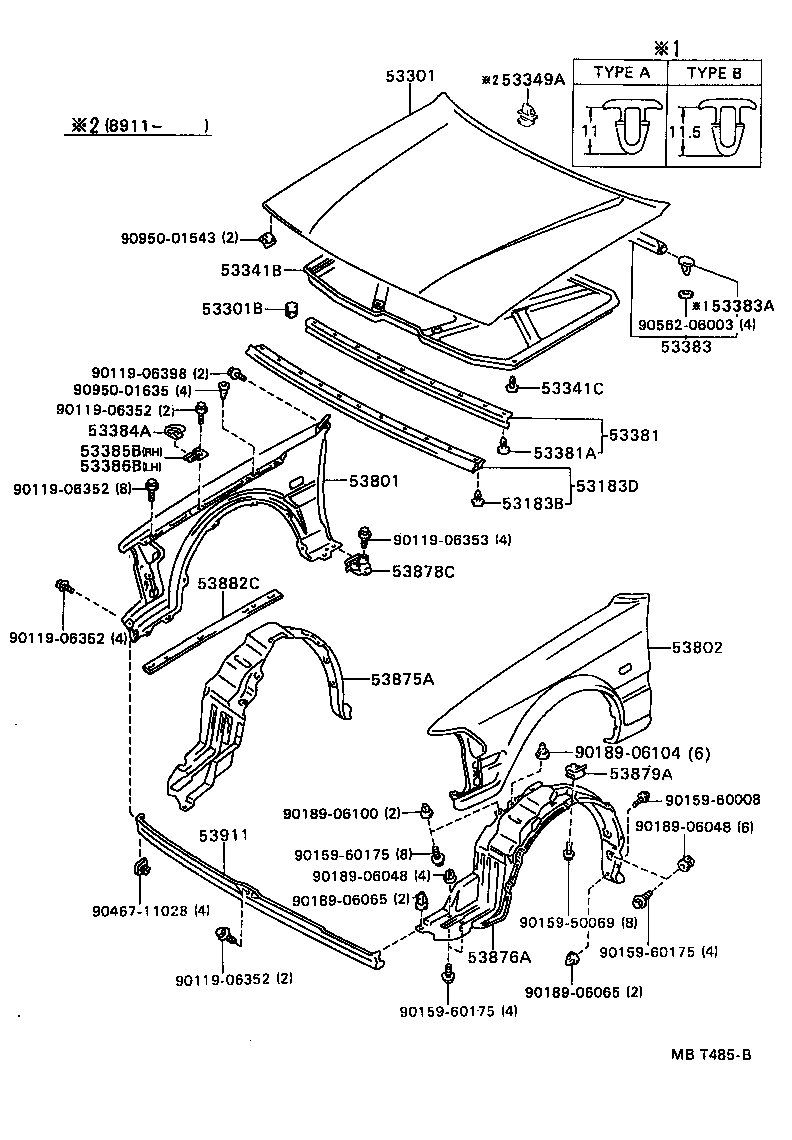 53812-2B290 FENDER SUB-ASSY, FRONT LH product image