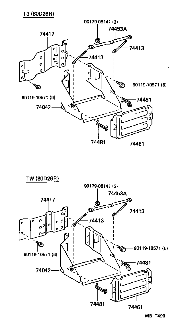 74417-26080 BRACKET, BATTERY CARRIER product image