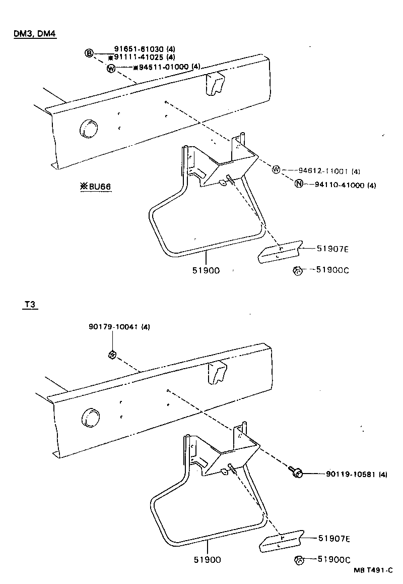 51920-36010 BRACKET SUB-ASSY, SPARE WHEEL CARRIER product image