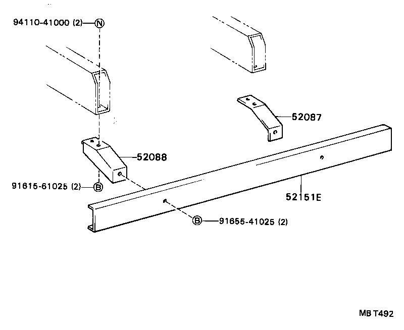 52087-37010 STAY SUB-ASSY, REAR BUMPER SIDE, RH product image