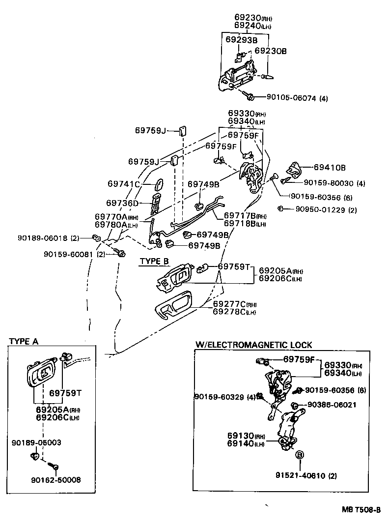 69140-20100 ACTUATOR ASSY, REAR DOOR LOCK, LH product image