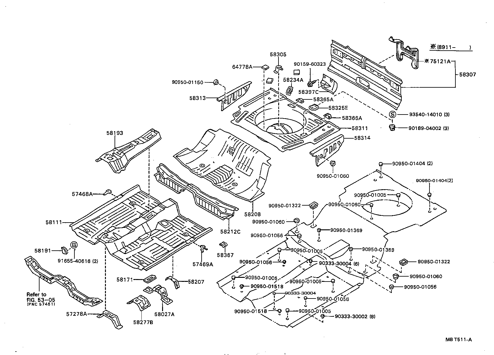 58307-20870 PANEL SUB-ASSY, BODY LOWER BACK product image