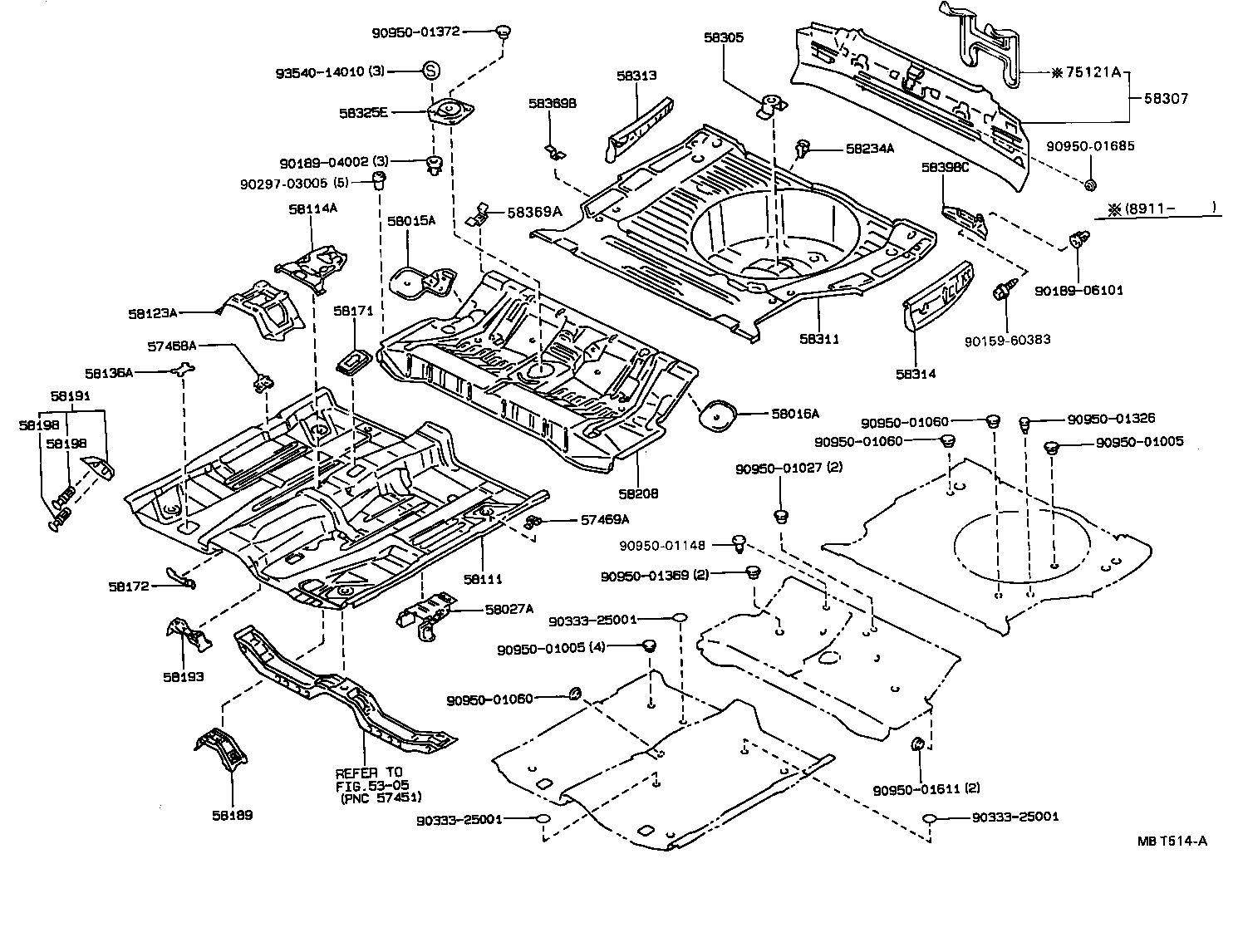 58308-95501 PANEL SUB-ASSY, BODY LOWER BACK, INNER product image