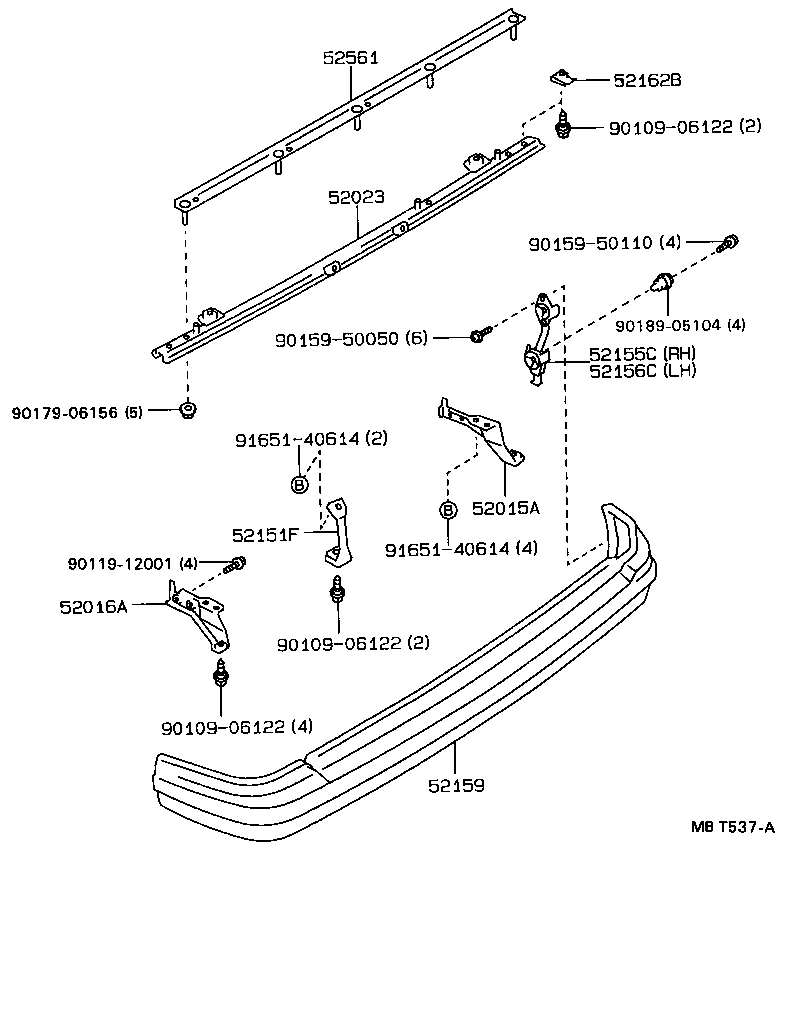 52016-20120 ARM SUB-ASSY, REAR BUMPER, LH product image