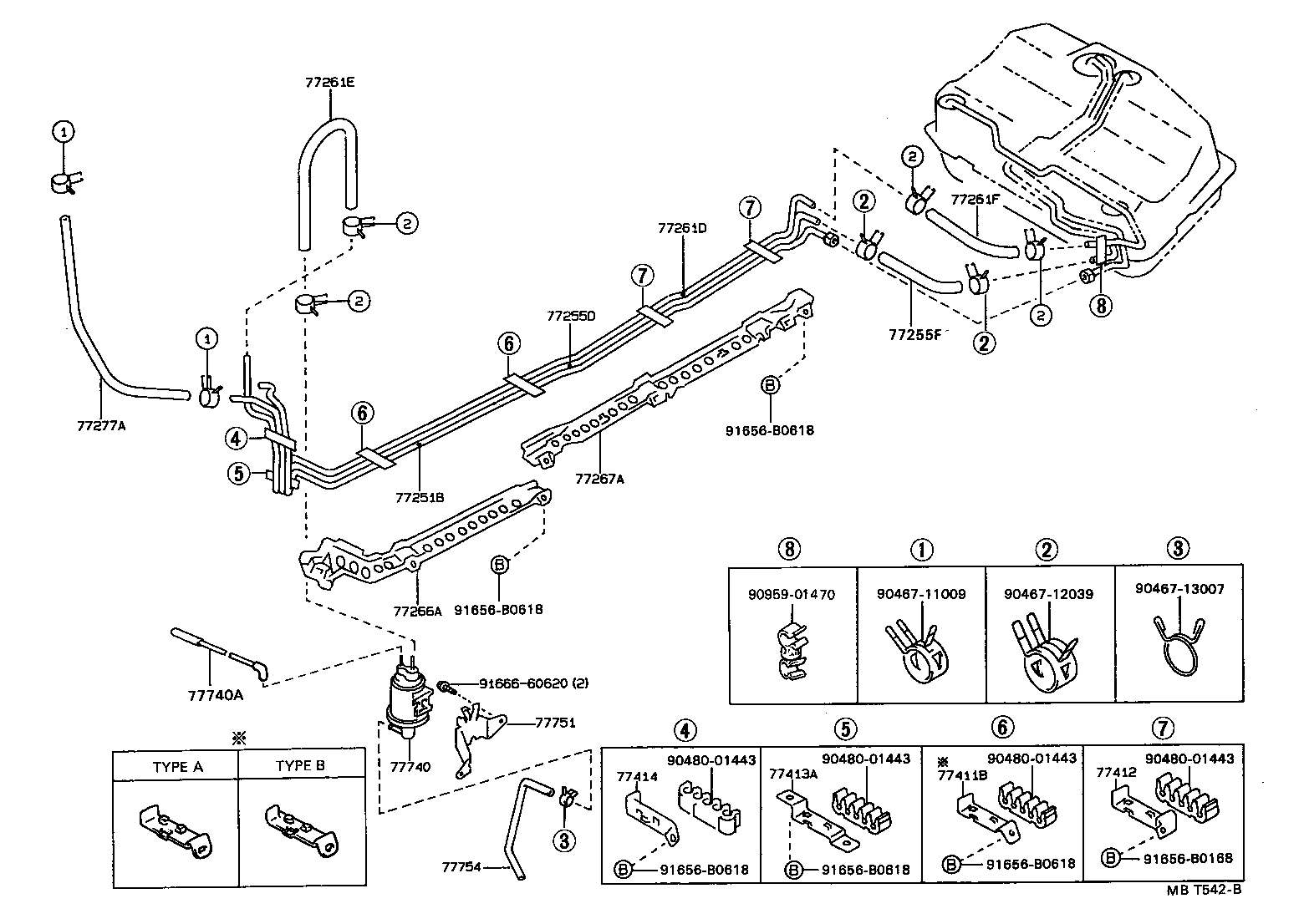 23271-74240 HOSE, FUEL, NO.1(FOR RETURN TUBE, NO.1) product image