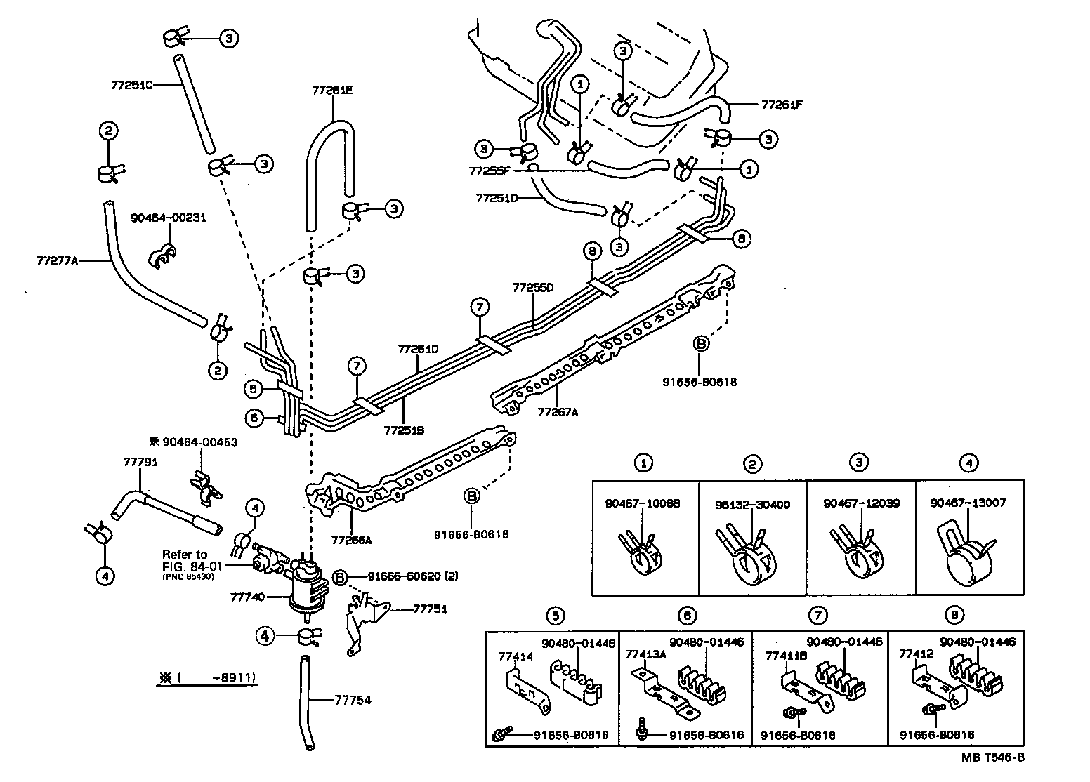 23271-74240 HOSE, FUEL, NO.1(FOR RETURN TUBE, NO.1) product image