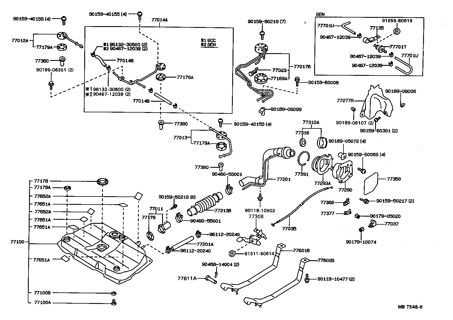 77249-10040 HOSE, FUEL, NO.1 (FOR FUEL TANK TO CANISTER TUBE) product image