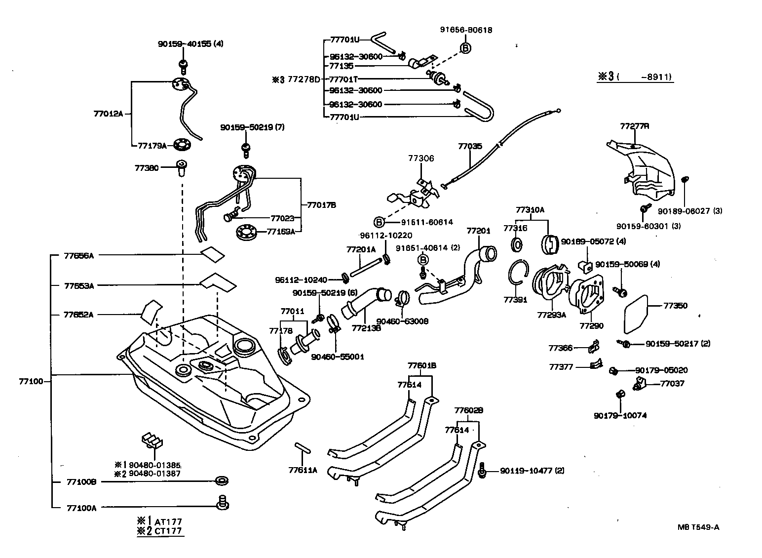 77249-10040 HOSE, FUEL, NO.1 (FOR FUEL TANK TO CANISTER TUBE) product image