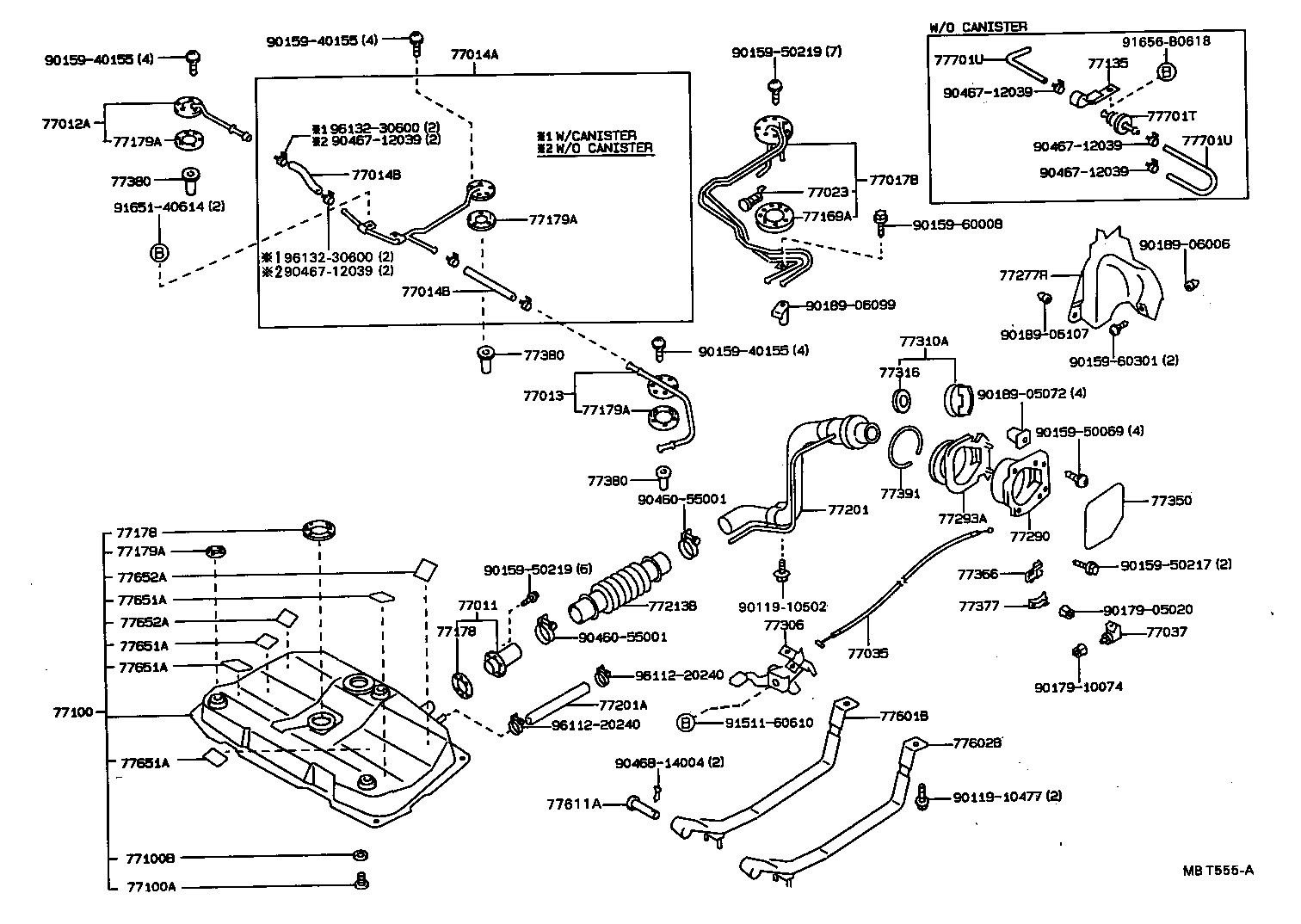 77014-20050 TUBE SUB-ASSY, FUEL TANK BREATHER, NO.3 product image