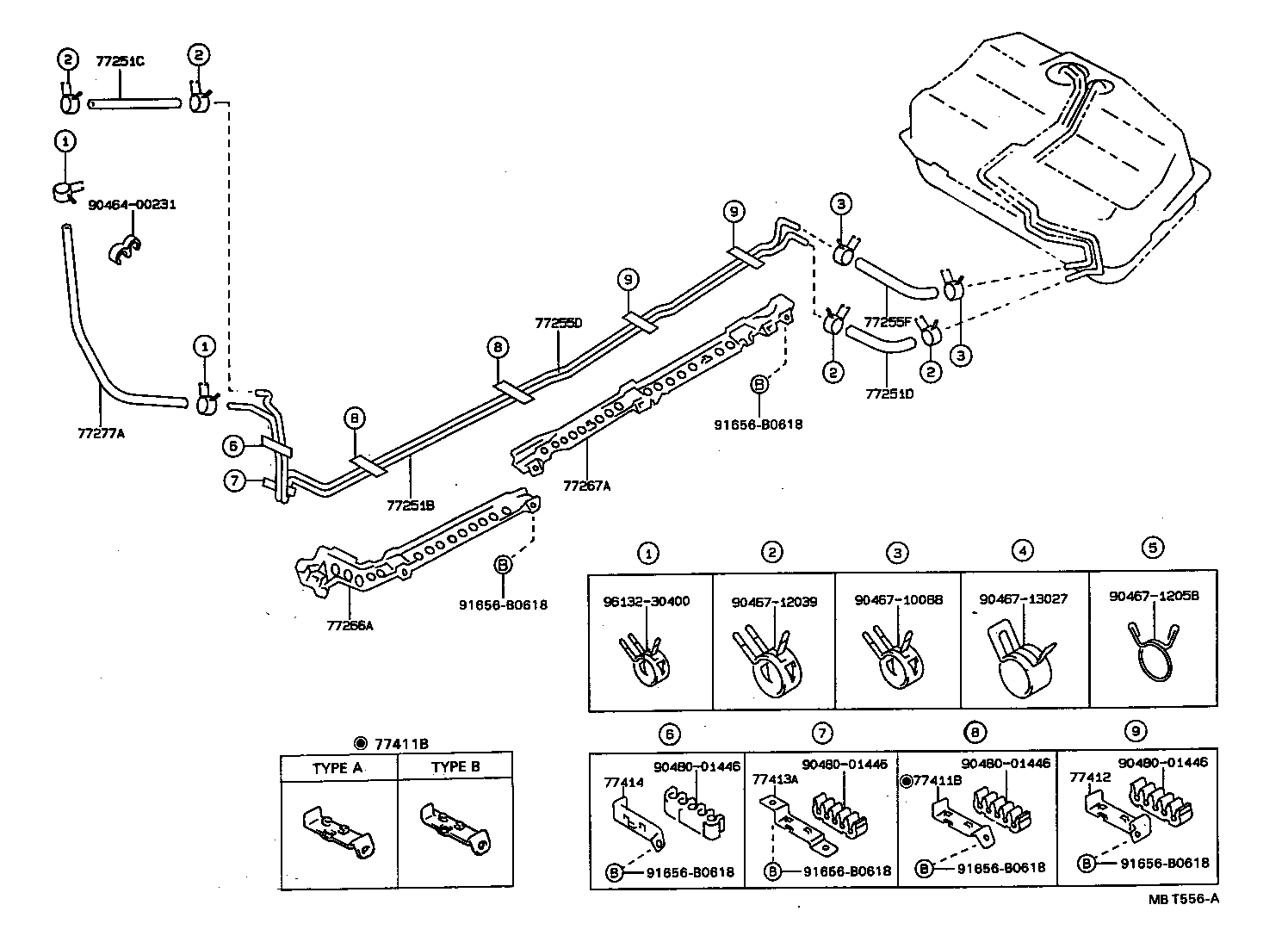 77014-20050 TUBE SUB-ASSY, FUEL TANK BREATHER, NO.3 product image