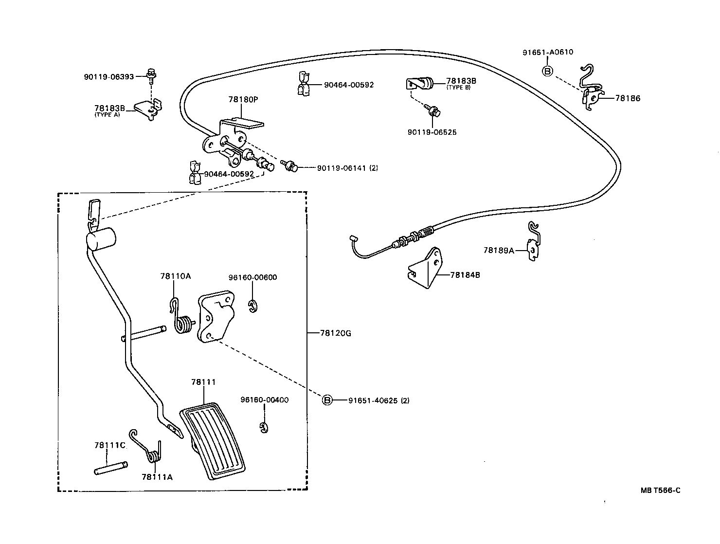 78180-2B290 CABLE ASSY, ACCELERATOR CONTROL product image