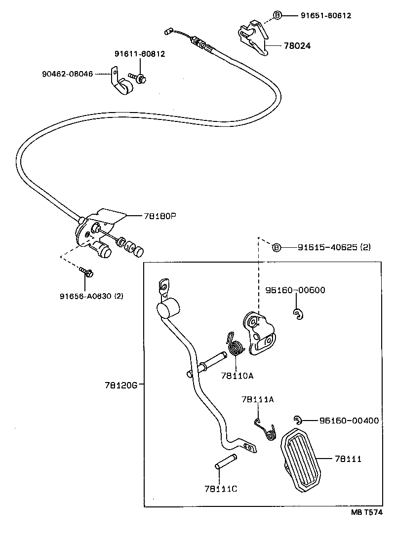 78189-32041 SUPPORT, ACCELERATOR CONTROL CABLE, NO.2 product image